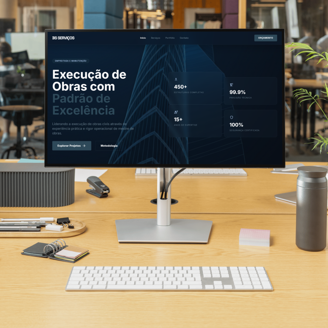 Interface do site BS Serviços Engenharia